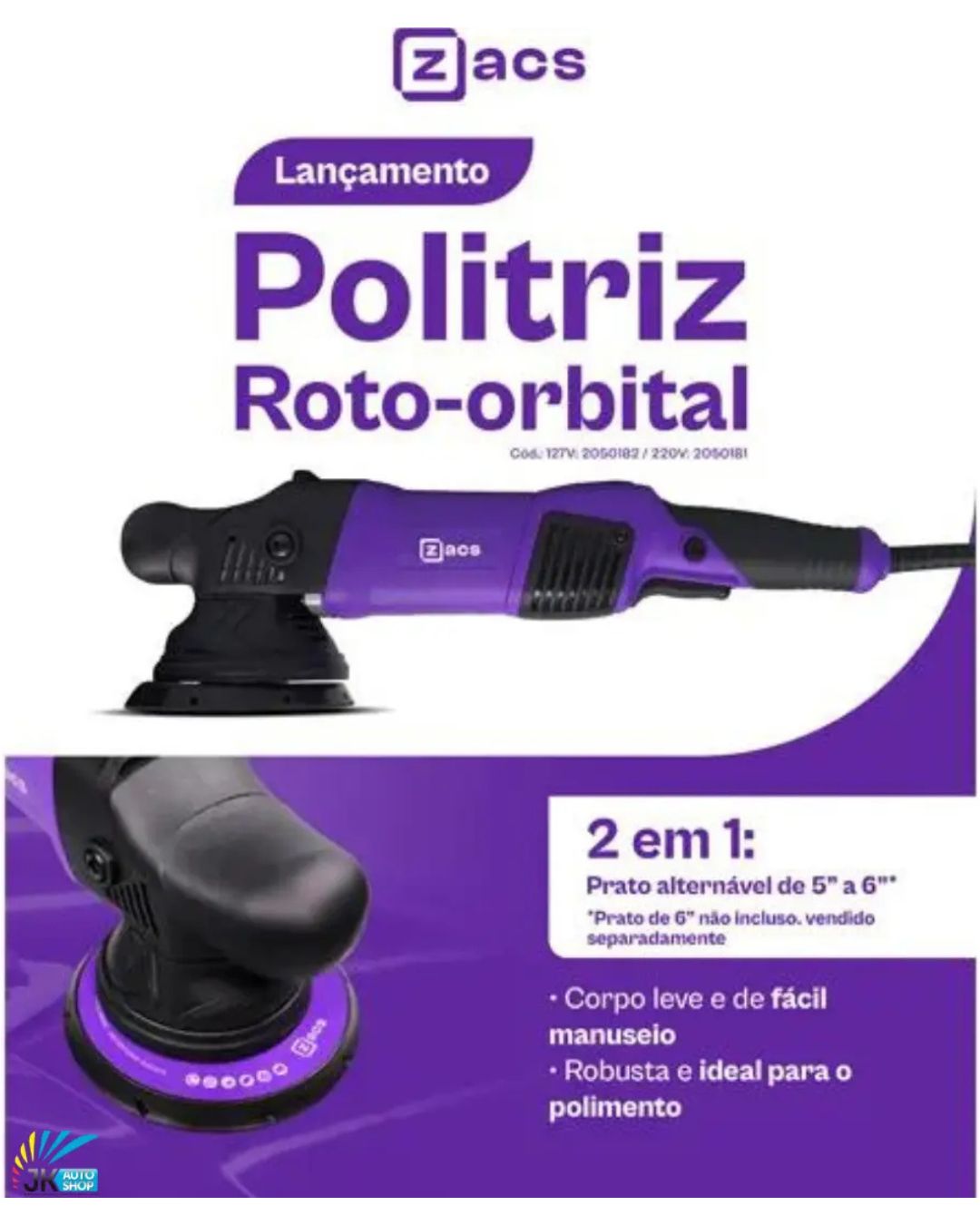 15527372744-politriz-roto-orbital-zacs-900w-220v-jpg.jpg POLITRIZ ROTO-ORBITAL ZACS 900W220V ZACS - Imagem 1